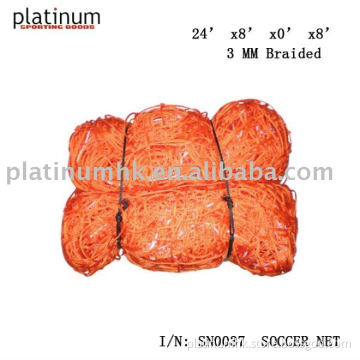 soccer net(SN0037,24'x8'x0x8',3mm Braided net)